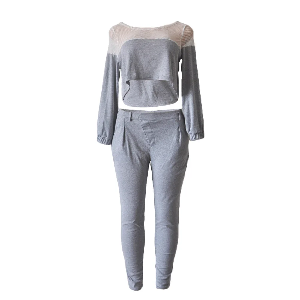Sexy Women gray pocket Suits 2017 New Autumn Winter Fashion cotton Long Sleeve Women 2 Piece Set long Pants +top Sets
Sexy Women gray pocket Suits 2017 New Autumn Winter Fashion cotton Long Sleeve Women 2 Piece Set long Pants +top Sets