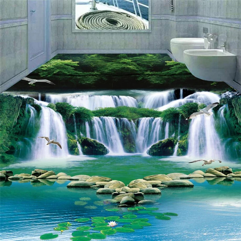 beibehang Large custom flooring fantasy waterfall water green forest 3D bathroom bedroom home decoration
beibehang Large custom flooring fantasy waterfall water green forest 3D bathroom bedroom home decoration