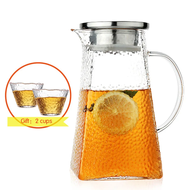 Glass Pitcher Cold Water Bottle Hammered Square High Temperature Resistance Heatable 1800ML 1500ML 1200ML 1000ML
Glass Pitcher Cold Water Bottle Hammered Square High Temperature Resistance Heatable 1800ML 1500ML 1200ML 1000ML