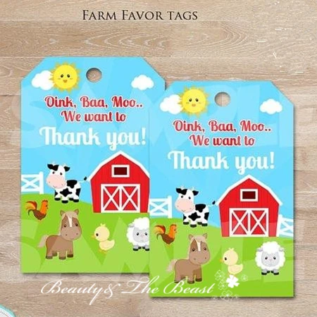 Customized Personalized Farm Animal Favor Tags Thank You Tags Gift Favors Birthday Party Decorations Kids Supplies Baby Shower
Customized Personalized Farm Animal Favor Tags Thank You Tags Gift Favors Birthday Party Decorations Kids Supplies Baby Shower