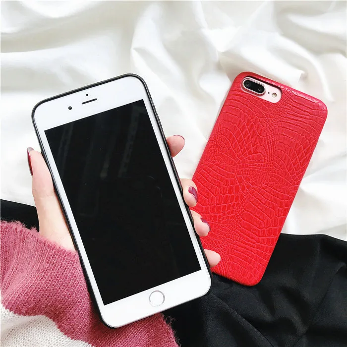 Gimfun Simple Vintage Pu Leather Case Red Black Business for Iphone 7 7plus 6 6s 8 Plus X Soft Tpu Back Cover | Мобильные телефоны