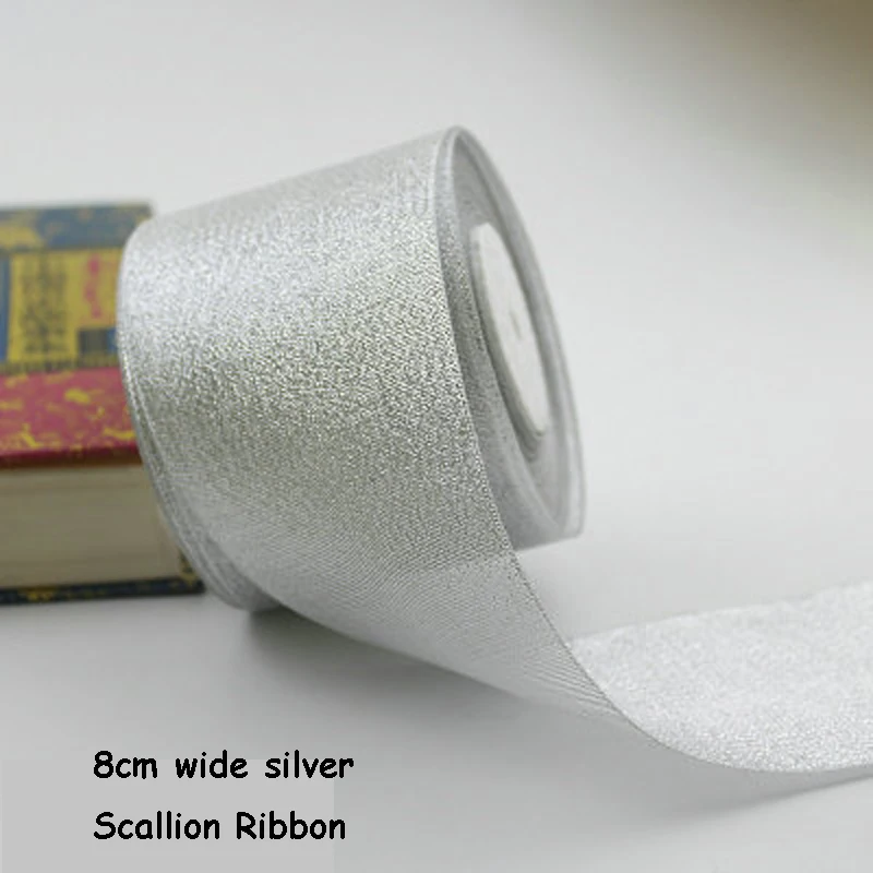 High quality 80mm wide Gold and Silver scallion ribbons/landyards for wedding&party&festival decoration,gifts box packaging
High quality 80mm wide Gold and Silver scallion ribbons/landyards for wedding&party&festival decoration,gifts box packaging