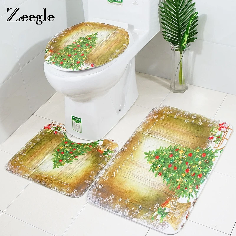 Zeegle Christmas Decor Bath Mat Bathroom Carpet Shower Room Toilet Rug Absorbent Toilet Mat Bath Rugs Non-slip Mats Set
Zeegle Christmas Decor Bath Mat Bathroom Carpet Shower Room Toilet Rug Absorbent Toilet Mat Bath Rugs Non-slip Mats Set
