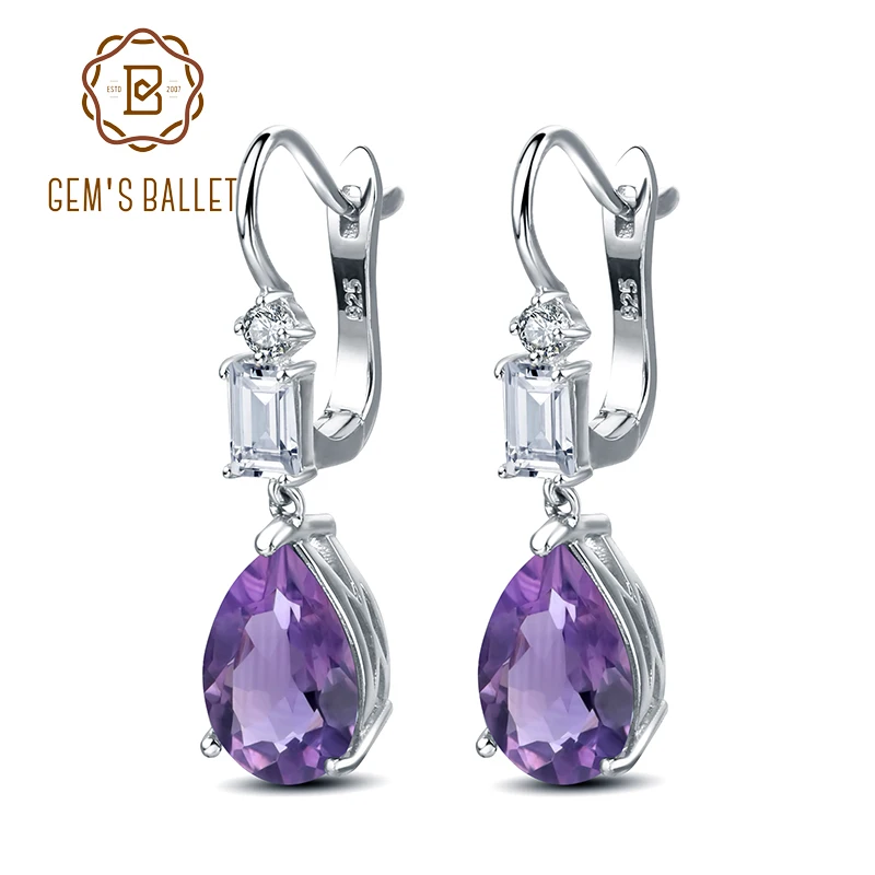 GEM'S BALLET 8.14Ct Natural Amethyst Gemstone Earrings 925 Sterling Silver Drop Earrings for Women Wedding Fine Jewelry
GEM'S BALLET 8.14Ct Natural Amethyst Gemstone Earrings 925 Sterling Silver Drop Earrings for Women Wedding Fine Jewelry