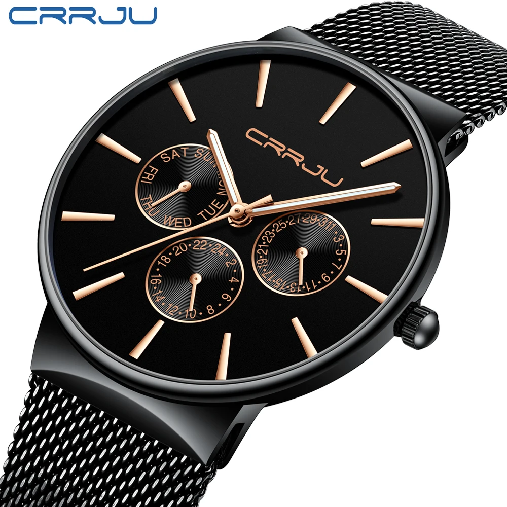 Top Brand CRRJU 2019 NEW Men Watch Mesh Band quartz Men Wristwatch luxury Rose Gold Pointer Waterproof Watch Date Display Clock
Top Brand CRRJU 2019 NEW Men Watch Mesh Band quartz Men Wristwatch luxury Rose Gold Pointer Waterproof Watch Date Display Clock