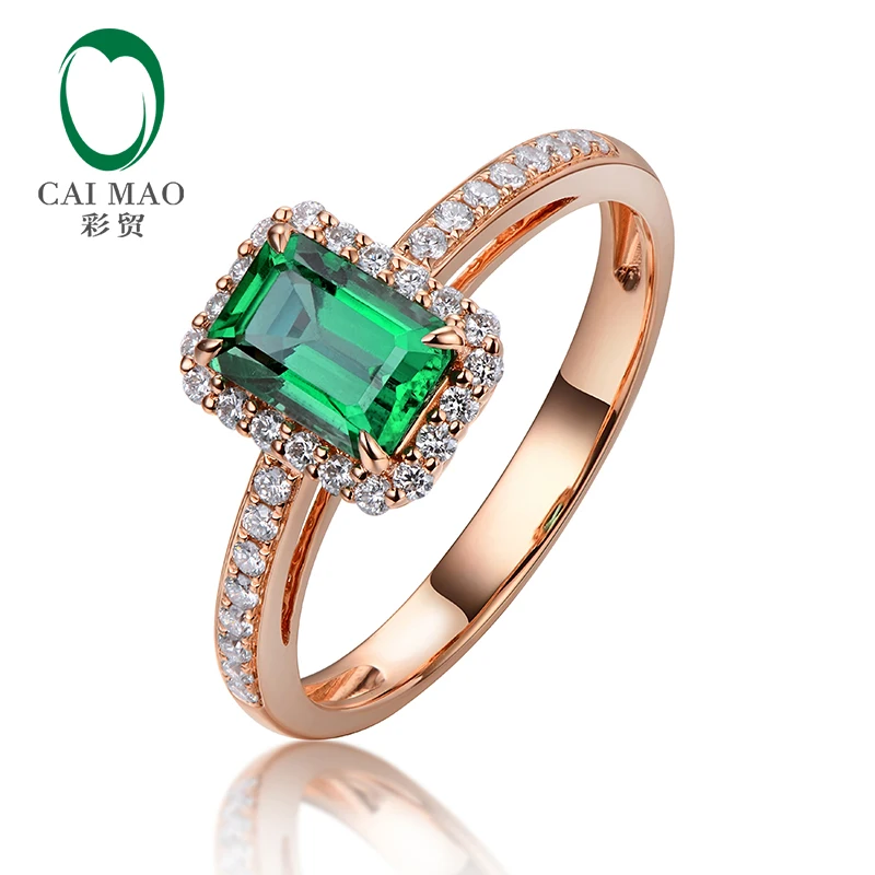 Caimao 14k Rose Gold Halo Diamond Ring 0.74ct Natural Green Emerald Engagement Jewelry for Women
Caimao 14k Rose Gold Halo Diamond Ring 0.74ct Natural Green Emerald Engagement Jewelry for Women