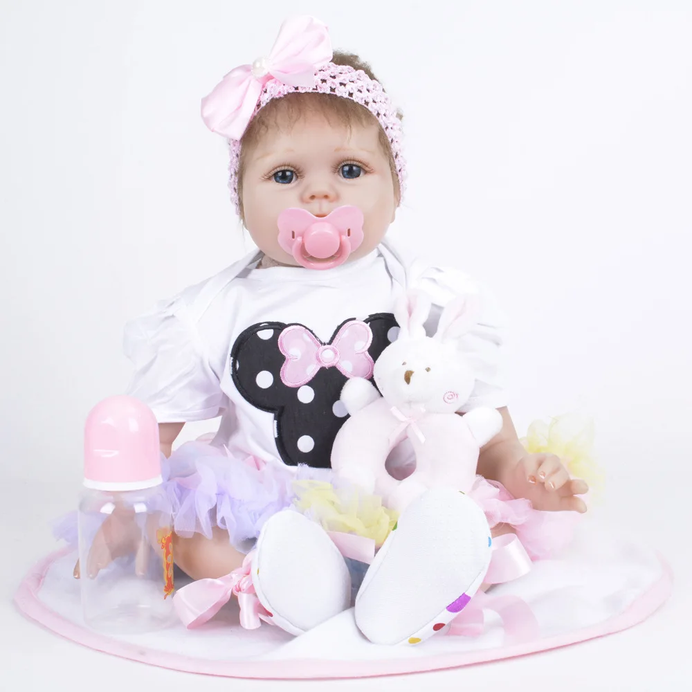 Reborn Baby Doll Rooted Brown Mohair Blue Bebe Romper Soft Silicone Cloth Body Lovely Boneca Christmas Gift For Girls Boys Kids
Reborn Baby Doll Rooted Brown Mohair Blue Bebe Romper Soft Silicone Cloth Body Lovely Boneca Christmas Gift For Girls Boys Kids