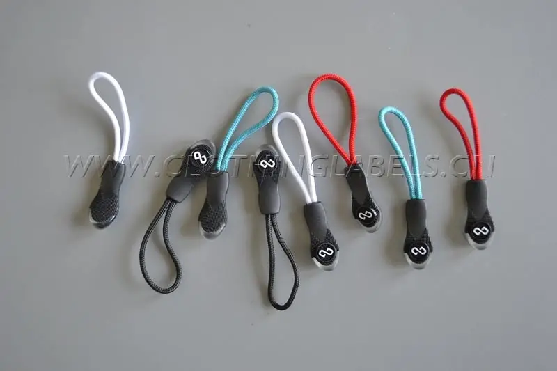 Custom colorful cord plastic zipper pull mainly for sportwear with personalized logo
Custom colorful cord plastic zipper pull mainly for sportwear with personalized logo