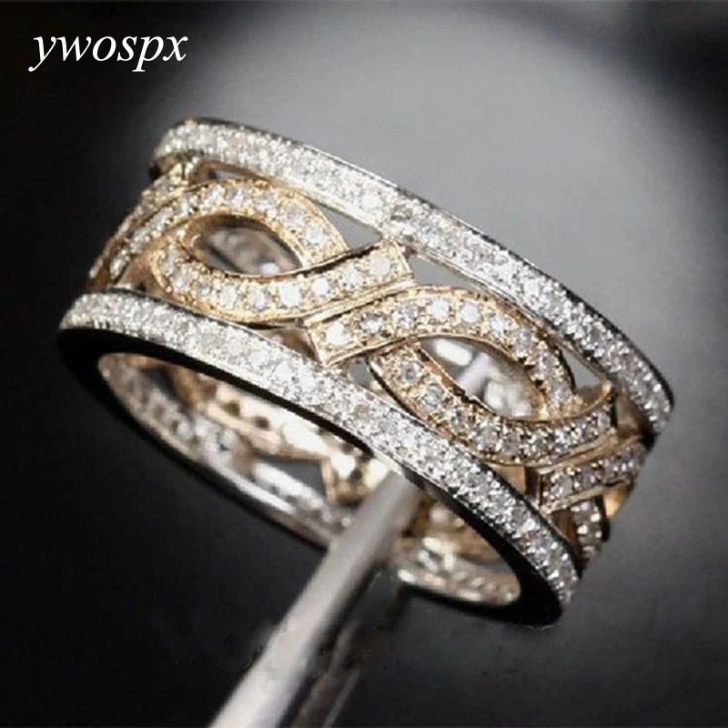 YWOSPX Luxury Gold S Color Zircon Hollow Rings for Women Wedding Engagement Ring Bijoux Anillos Gifts Y20
YWOSPX Luxury Gold S Color Zircon Hollow Rings for Women Wedding Engagement Ring Bijoux Anillos Gifts Y20