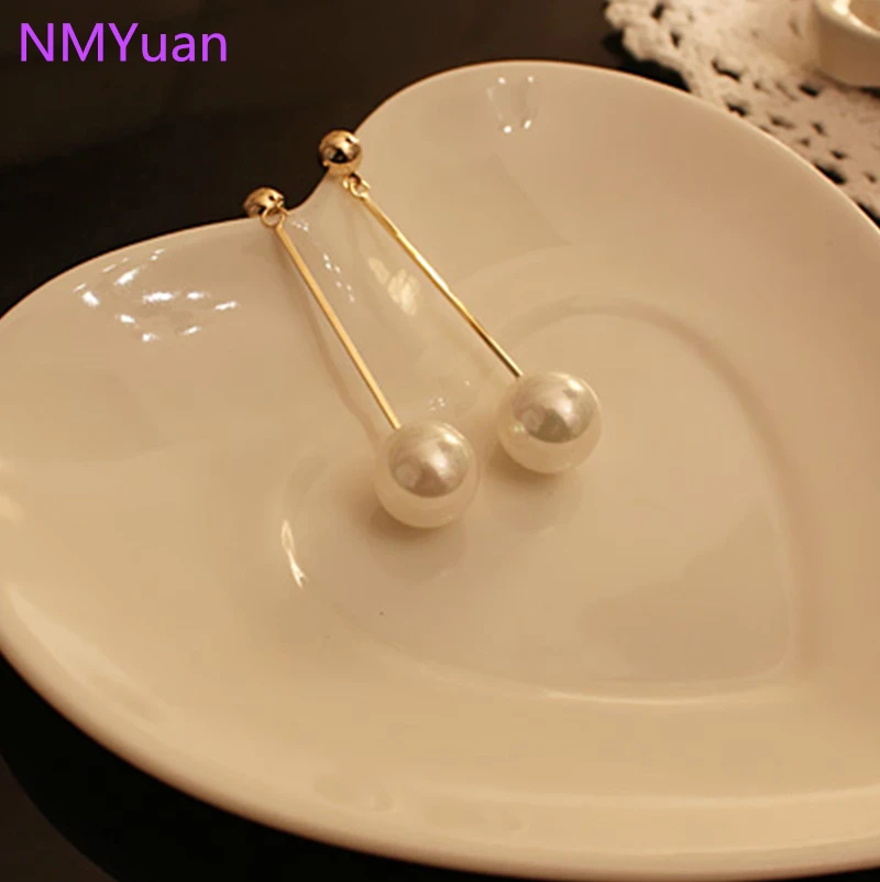 New Korean fashion jewelry temperament OL simple imitation pearl earrings jewelry wholesale long section
New Korean fashion jewelry temperament OL simple imitation pearl earrings jewelry wholesale long section