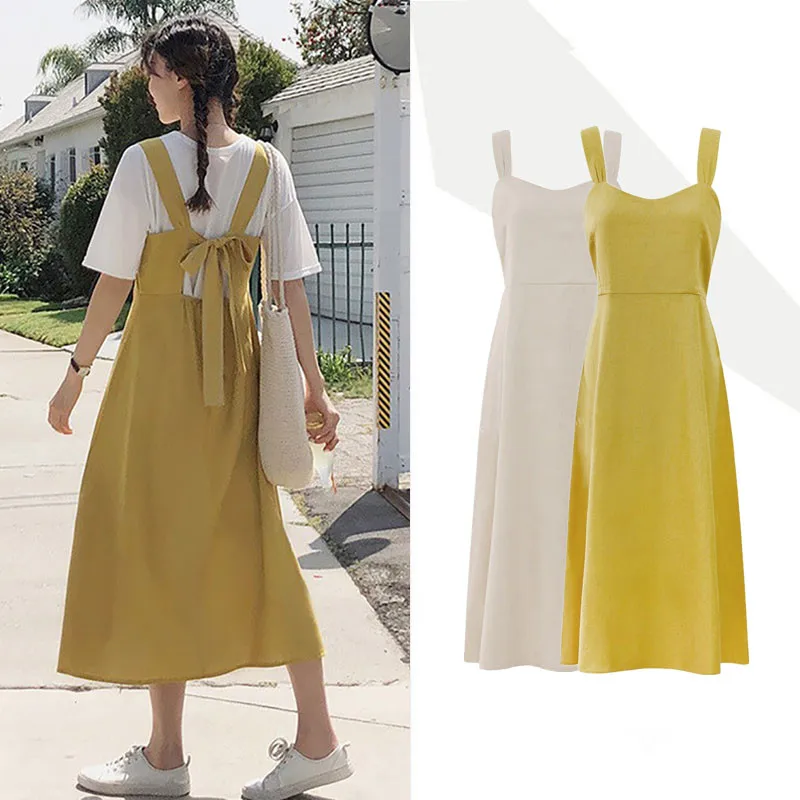 2021 summer vintage slim high waist back bow spaghetti strap cotton and linen a-line women dress
2021 summer vintage slim high waist back bow spaghetti strap cotton and linen a-line women dress