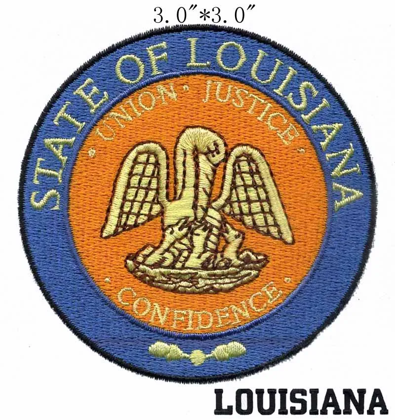 

Louisiana State Seal 3" wide embroidery patch for beaded lace applique/goose/ready flying