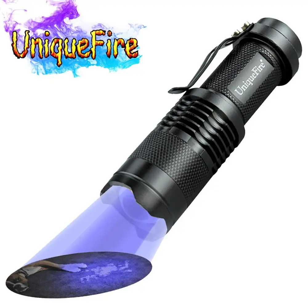 Светодиодный фонарик UniqueFire SK68 UV 395NM 1 режим подсветка для обнаружения пятен