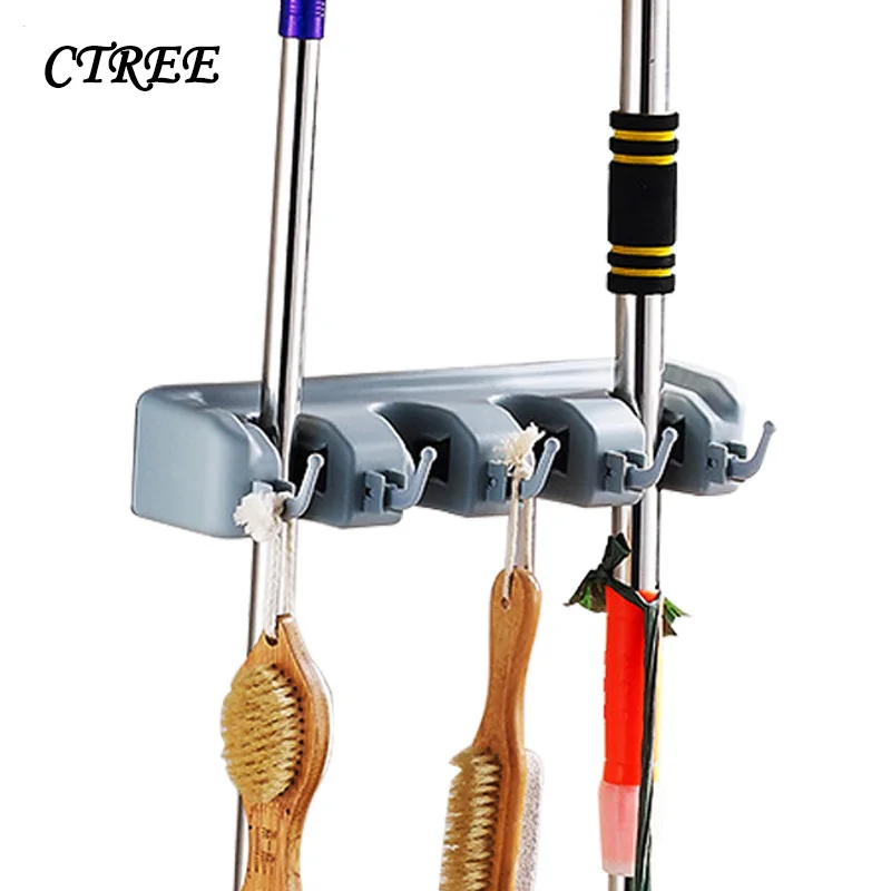 CTREE Multi-function 5 Hole 6 Hooks Mop Hanger Hook Kitchen Bathroom Balcony Wall Hanger Magic Storage Broom Umbrella Rack C694
CTREE Multi-function 5 Hole 6 Hooks Mop Hanger Hook Kitchen Bathroom Balcony Wall Hanger Magic Storage Broom Umbrella Rack C694