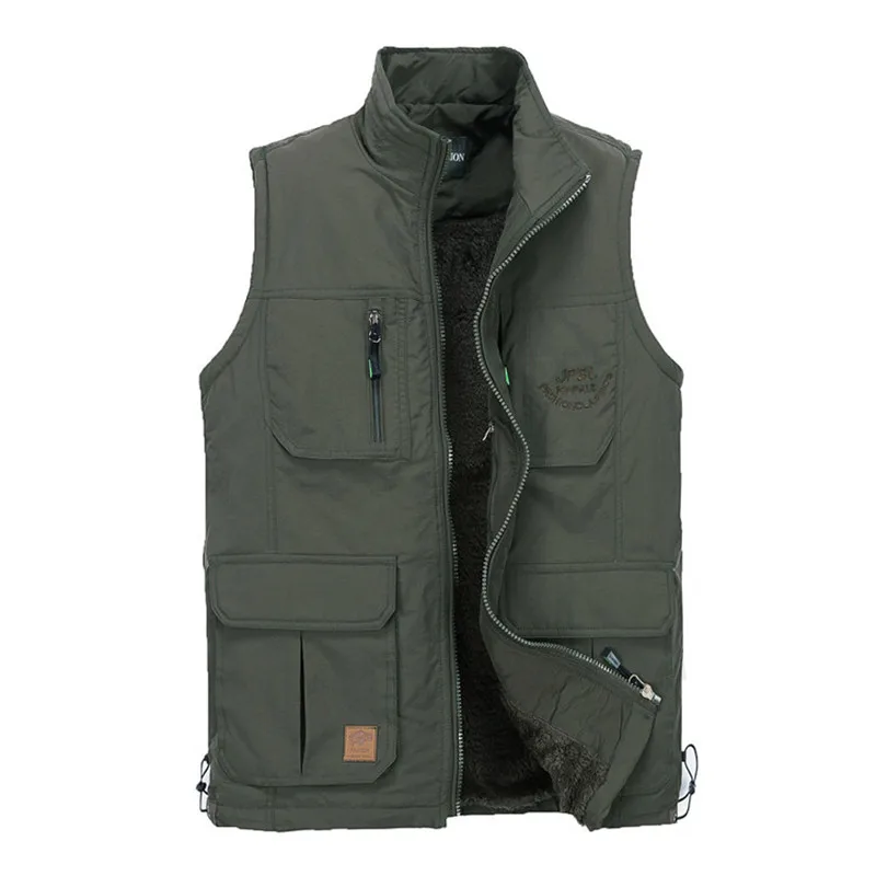 Autumn Winter Vest Men Casual Fleece Warm Windbreaker Mens Vest With Many Pockets Stand Collar Sleeveless Jacket chaleco hombre
Autumn Winter Vest Men Casual Fleece Warm Windbreaker Mens Vest With Many Pockets Stand Collar Sleeveless Jacket chaleco hombre