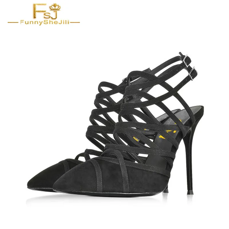 FSJ Black Suede Strappy Stiletto Heels Slingback Women Pumps 2022 Spring Buckle Straps Pointed Toe Sexy Party Ladies Shoes
FSJ Black Suede Strappy Stiletto Heels Slingback Women Pumps 2022 Spring Buckle Straps Pointed Toe Sexy Party Ladies Shoes