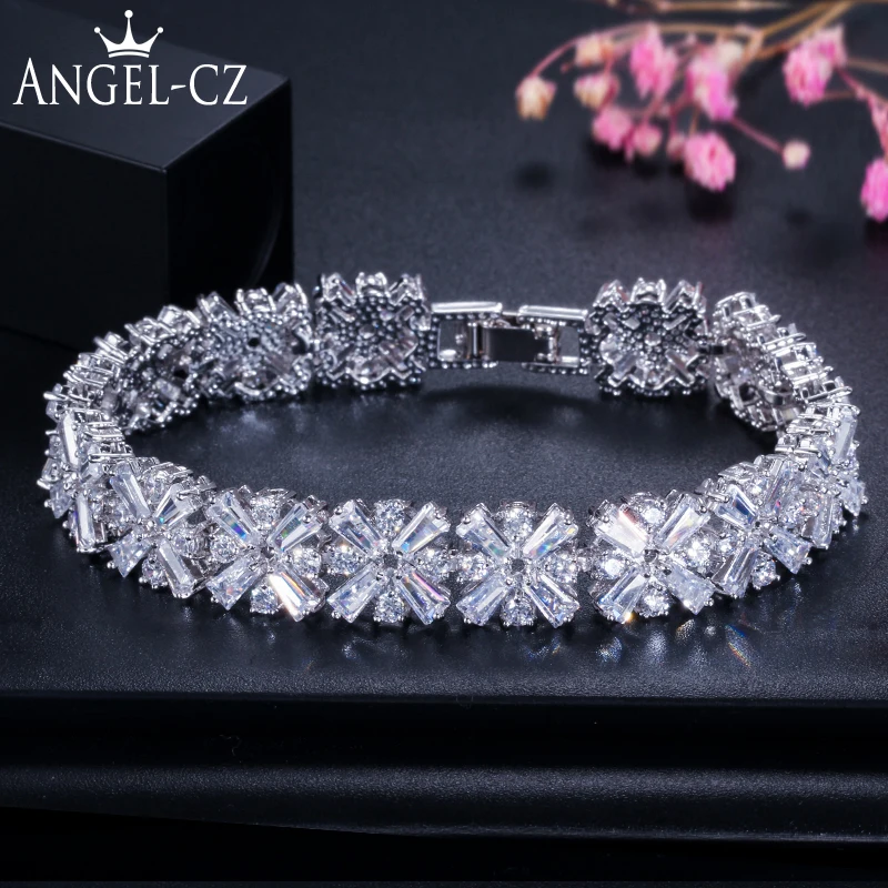 ANGELCZ Luxury Bridal White Gold Color Jewelry Top Quality AAA Cubic Zirconia Crystal Wedding Bracelet Bangle For Bride AB021
ANGELCZ Luxury Bridal White Gold Color Jewelry Top Quality AAA Cubic Zirconia Crystal Wedding Bracelet Bangle For Bride AB021