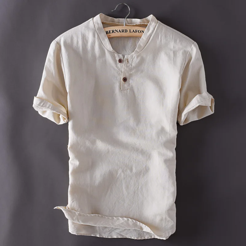 Mens Pullover Linen Shirts Short Sleeve Summer Breathable Mens Quality Casual Shirts Slim fit Solid Cotton Shirts Men
Mens Pullover Linen Shirts Short Sleeve Summer Breathable Mens Quality Casual Shirts Slim fit Solid Cotton Shirts Men