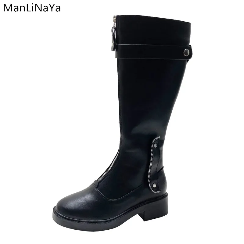 2019 new luxury design knee women's boots fashion ladies shoes back zipper flat black white leather boots women'smotorcycleboots
2019 new luxury design knee women's boots fashion ladies shoes back zipper flat black white leather boots women'smotorcycleboots
