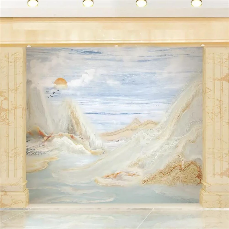 High-definition 3D landscape marble stone and porcelain enamel TV background wall painting | Строительство и ремонт
