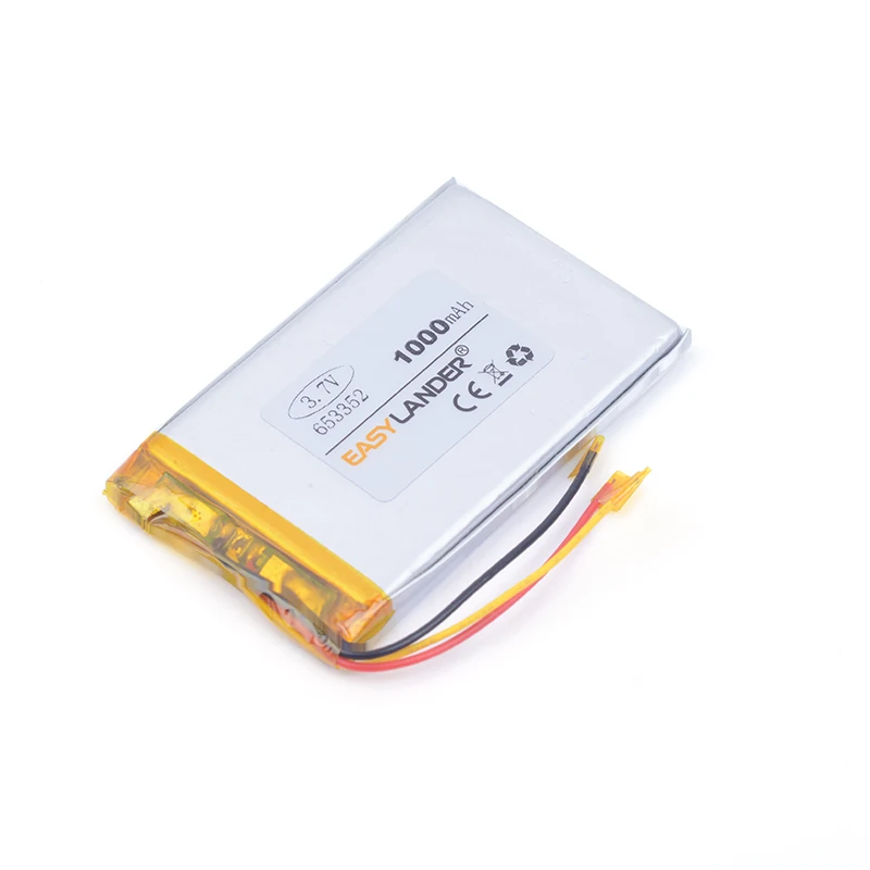 3-wire 3.7V 1000mAH 653352 PLIB polymer lithium ion / Li-ion battery for Smart watch GPS mp3 mp4,cell phone,speaker
3-wire 3.7V 1000mAH 653352 PLIB polymer lithium ion / Li-ion battery for Smart watch GPS mp3 mp4,cell phone,speaker