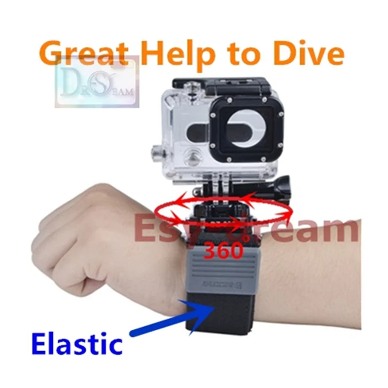 

Elastic 360 Degree Rotation Underwater Diving Adjustable Wristband Wrist Strap Belt Mount for GoPro Hero 2 3 4 5 6 7 Session