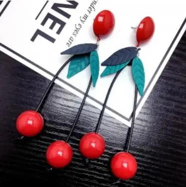 hot red Cherry earrings Sweet fruit fresh cherry earrings female fashion youth beautiful Long fringed Earring for women
hot red Cherry earrings Sweet fruit fresh cherry earrings female fashion youth beautiful Long fringed Earring for women