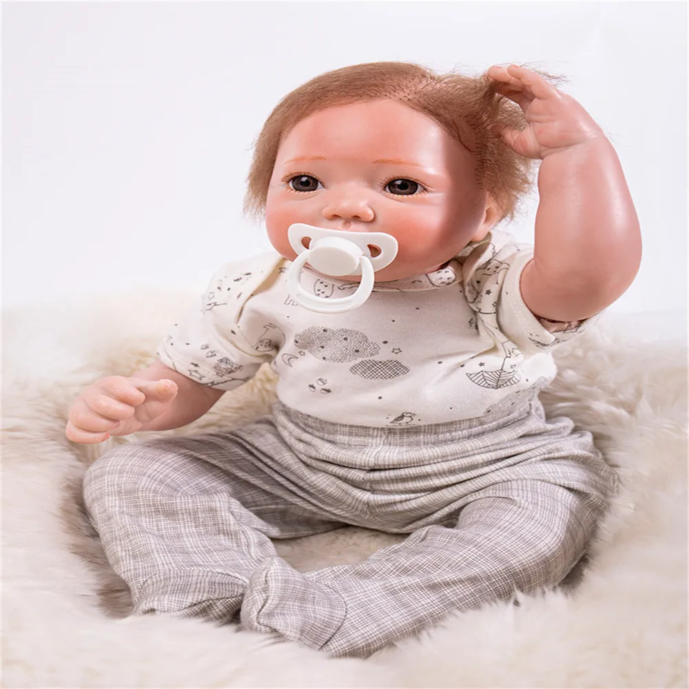 SanyDoll 20 дюймов 51 см силиконовые куклы для новорожденных модная одежда праздничные
