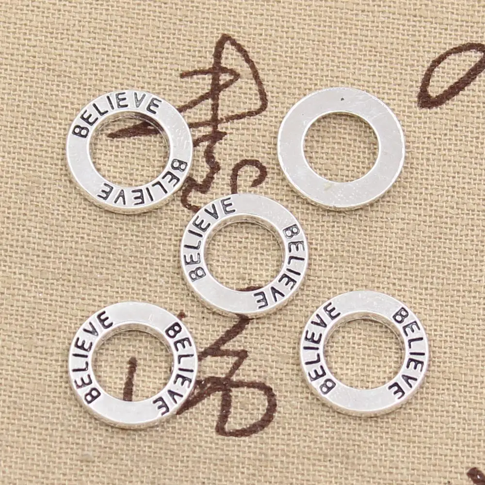 30pcs Charms Circle Plates Believe 14x14mm Antique Bronze Silver Color Plated Pendants Making DIY Handmade Tibetan Jewelry
30pcs Charms Circle Plates Believe 14x14mm Antique Bronze Silver Color Plated Pendants Making DIY Handmade Tibetan Jewelry