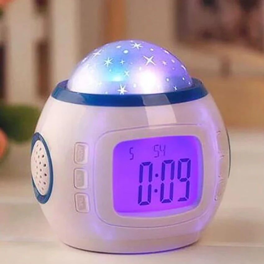 Starry Star Projection Digital LED Portable Alarm Clock with Calendar, Music, Backlight, Snooze, Temperature, Countdown Function
Starry Star Projection Digital LED Portable Alarm Clock with Calendar, Music, Backlight, Snooze, Temperature, Countdown Function