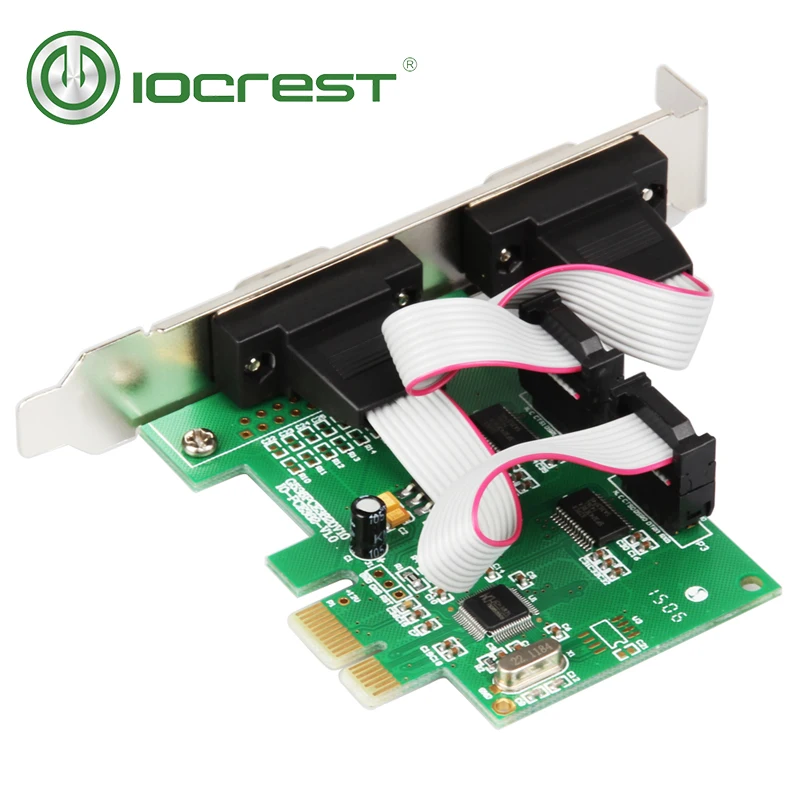 2 портовая серийная плата контроллера IOCREST PCI Express RS232 Com db9 чип e 1 0x1 WCH382 с