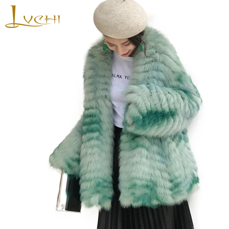 LVCHI 2019 Spring Imported White Fox Fur Coat Slim O-Neck Striped Fox Fur Coat Women's Medium Causal Tie dye Slim Fox Fur Coats
LVCHI 2019 Spring Imported White Fox Fur Coat Slim O-Neck Striped Fox Fur Coat Women's Medium Causal Tie dye Slim Fox Fur Coats