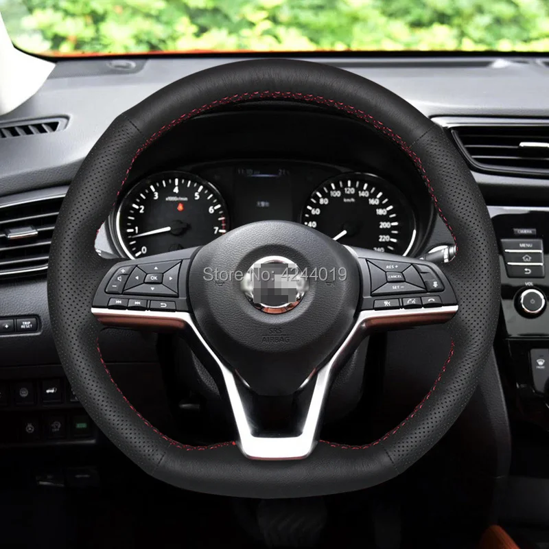Чехол на руль для Nissan X-Trail 2017, черный кожаный чехол «сделай сам» для руля, аксессуары для автомобиля
Чехол на руль для Nissan X-Trail 2017, черный кожаный чехол «сделай сам» для руля, аксессуары для автомобиля