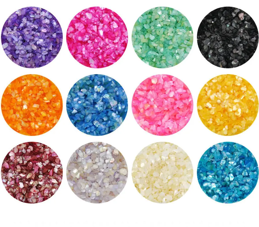 12 Colorsx Crushed Shell Powder 12 pots in 1 Nail Art Glitter Shell powder set for DIY Handmade & UV-Gel Nail Art Decor
12 Colorsx Crushed Shell Powder 12 pots in 1 Nail Art Glitter Shell powder set for DIY Handmade & UV-Gel Nail Art Decor