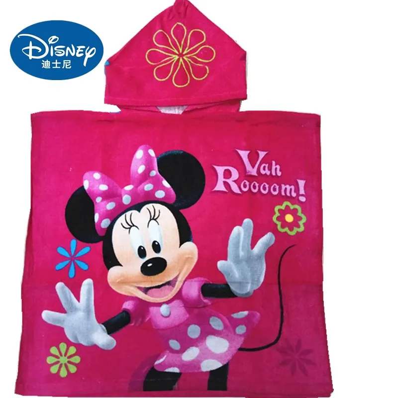 Детское хлопковое банное полотенце Disney Minnie с мультяшным рисунком пляжное