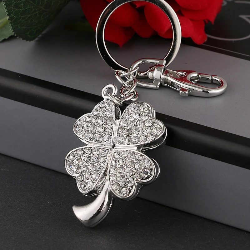 Брелок для ключей с красивым кристаллом lucky clover Сумка подвеской кольцо ysk087