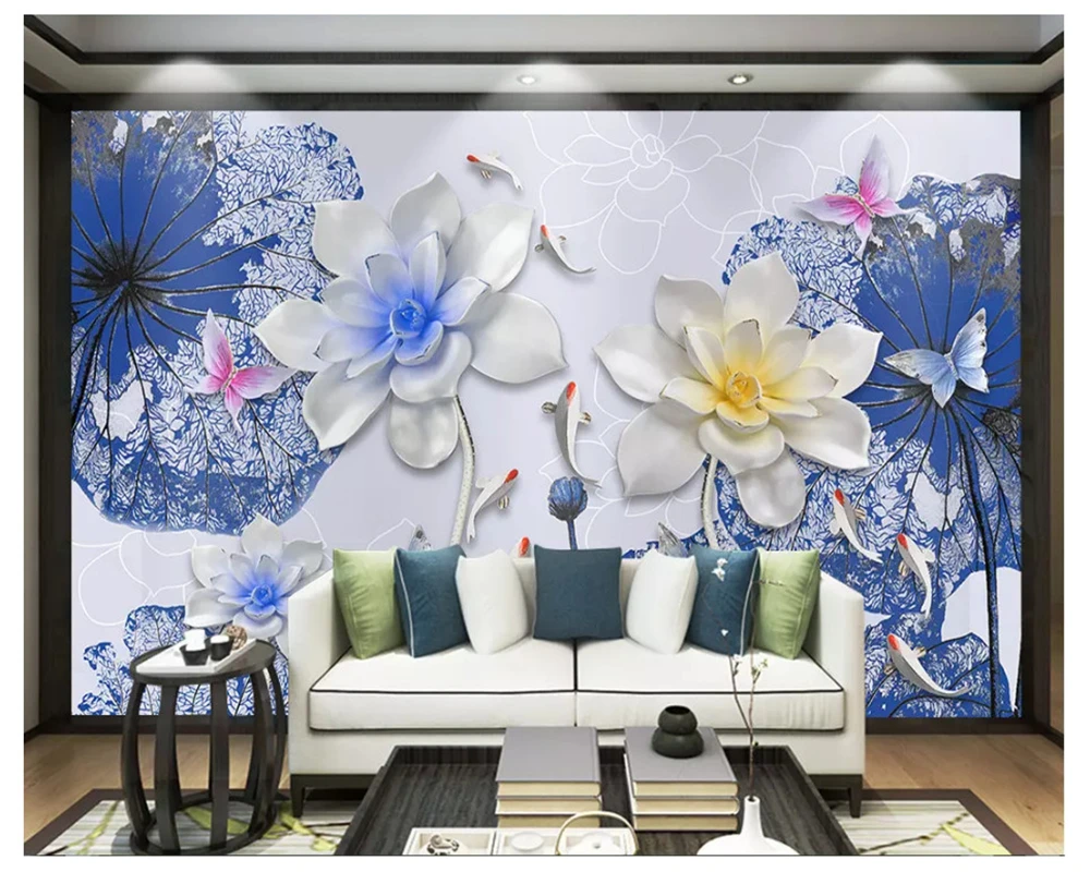 beibehang 3D Modern home decoration 3d wallpaper fashion new Chinese-style high-level lotus nine fish background papel de parede
beibehang 3D Modern home decoration 3d wallpaper fashion new Chinese-style high-level lotus nine fish background papel de parede