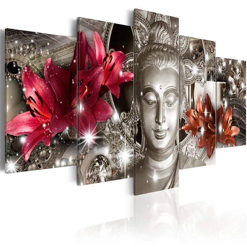 Flowers Wall Art Canvas HD Print Poster Frame Living Room Home Decor 5 Pieces Buddhism Abstract Pictures Buddha Statue Painting
Flowers Wall Art Canvas HD Print Poster Frame Living Room Home Decor 5 Pieces Buddhism Abstract Pictures Buddha Statue Painting