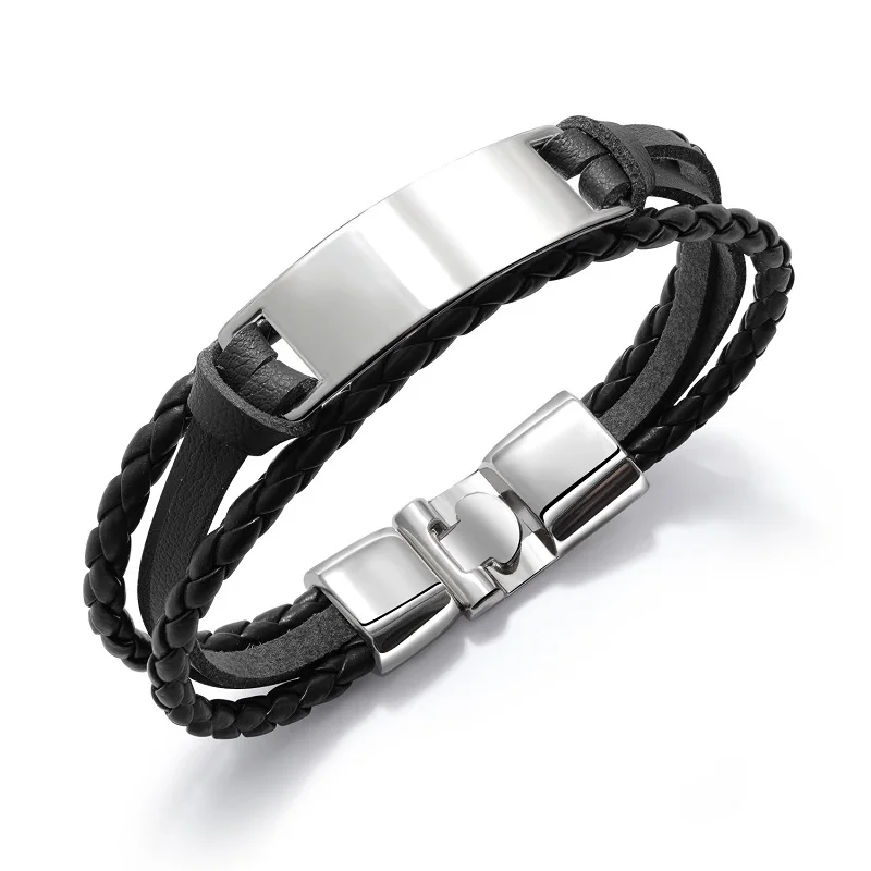 Vintage Jewelry Black Silver Color Stainless Steel Weave Leather Bracelets For Men Hot Sales Charm Male Bracelets Bangles Mans
Vintage Jewelry Black Silver Color Stainless Steel Weave Leather Bracelets For Men Hot Sales Charm Male Bracelets Bangles Mans