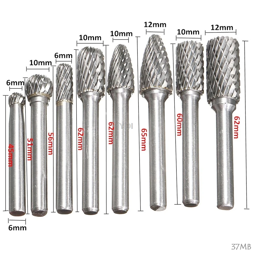 8Pcs 1/4" Tungsten Carbide Burr Bit 6mm Rotary Cutter Files CNC Engraving Tool Nice Gifts
8Pcs 1/4" Tungsten Carbide Burr Bit 6mm Rotary Cutter Files CNC Engraving Tool Nice Gifts
