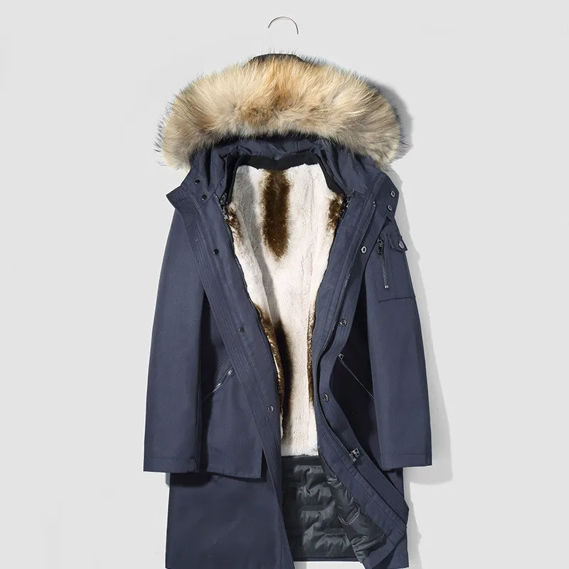 Winter Fur Coat Mens Long Down Jackets Parkas Raccoon fur collar rabbit fur liner Outdoor Jackets Hooded Thicken Warm Outerwear
Winter Fur Coat Mens Long Down Jackets Parkas Raccoon fur collar rabbit fur liner Outdoor Jackets Hooded Thicken Warm Outerwear