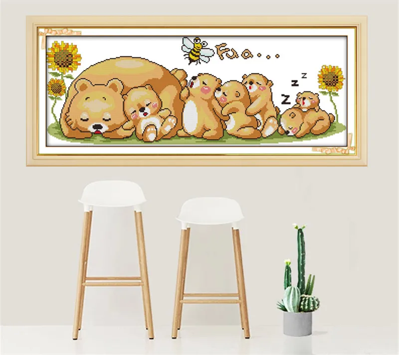 Bear in deep Sleep Cross Stitch Kits Embroidery Needlework Kit Beginner Printed Canvas DMC Counted printed Cross-stitch set
Bear in deep Sleep Cross Stitch Kits Embroidery Needlework Kit Beginner Printed Canvas DMC Counted printed Cross-stitch set