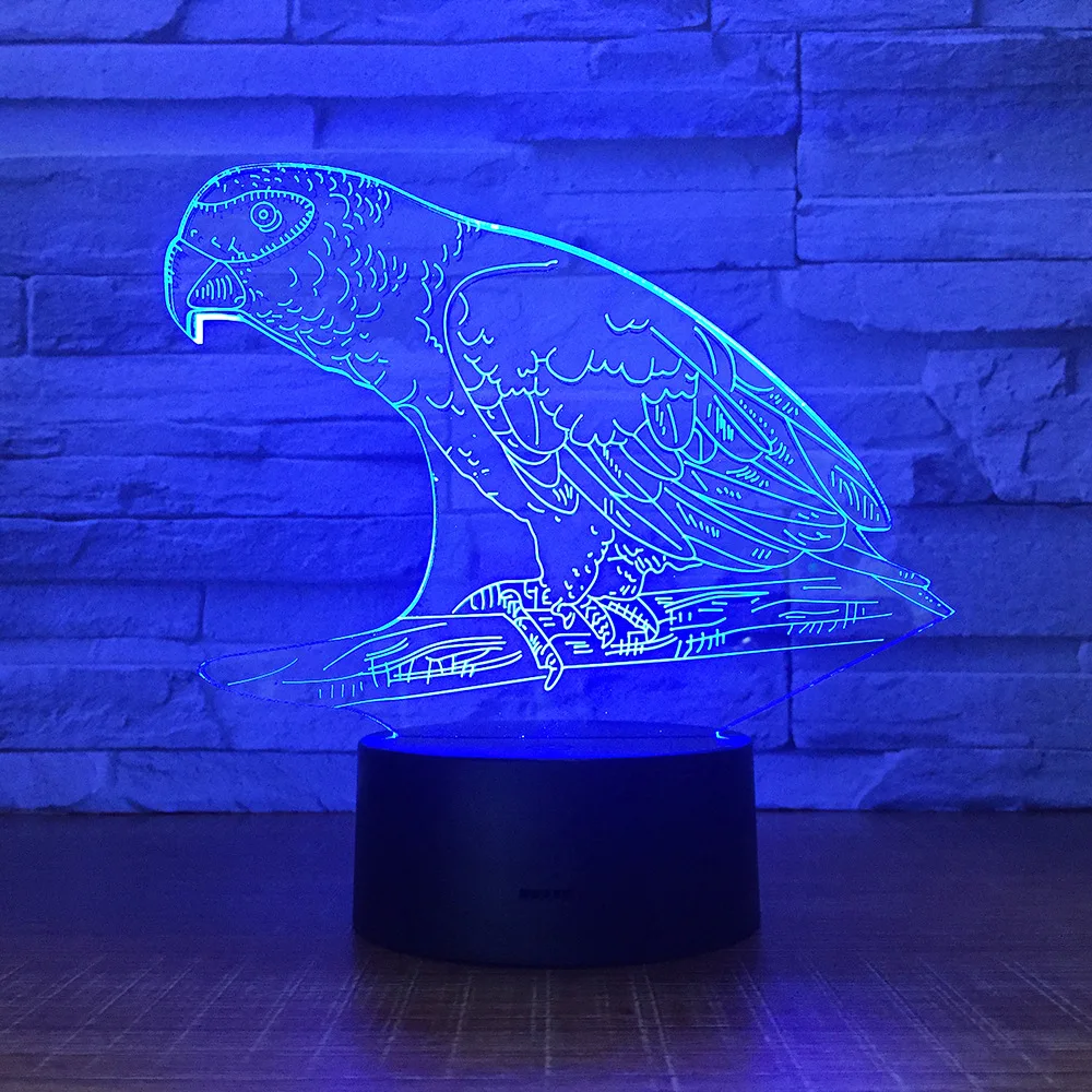 Parrot Bird 3D Stereo LED Acrylic Night Lamp Office Bar Bedroom Mood Lighting 7 Colors Change Illusion Birthday Gift Kids Toy
Parrot Bird 3D Stereo LED Acrylic Night Lamp Office Bar Bedroom Mood Lighting 7 Colors Change Illusion Birthday Gift Kids Toy
