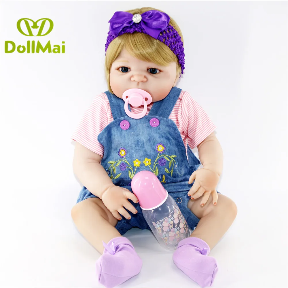 Кукла DollMai настоящая силиконовая кукла Reborn Baby Menina Alive reborn для малышей 23 ''