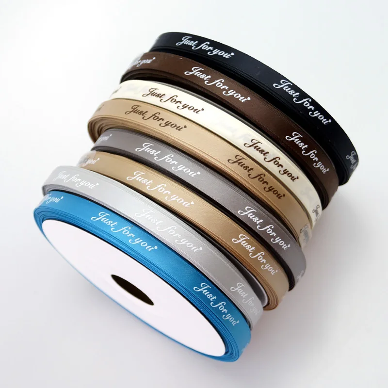 HAOSIHUI Free shipping 10mm Polyester Satin Custom Ribbons "just for you" for Wedding Baking Wrapping 50yards/lot 
HAOSIHUI Free shipping 10mm Polyester Satin Custom Ribbons "just for you" for Wedding Baking Wrapping 50yards/lot