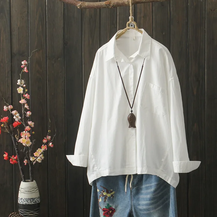 2019 New Spring Art Style White Shirts Women Casual Loose Long Sleeve Back Split Cotton Blouses Female Chic Oversized Blusa Tops
2019 New Spring Art Style White Shirts Women Casual Loose Long Sleeve Back Split Cotton Blouses Female Chic Oversized Blusa Tops