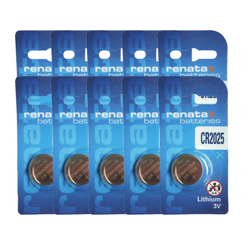 10PCS Swiss CR2025 Renata Button Watches 3V Battery Remote Control Toy Batteries
10PCS Swiss CR2025 Renata Button Watches 3V Battery Remote Control Toy Batteries
