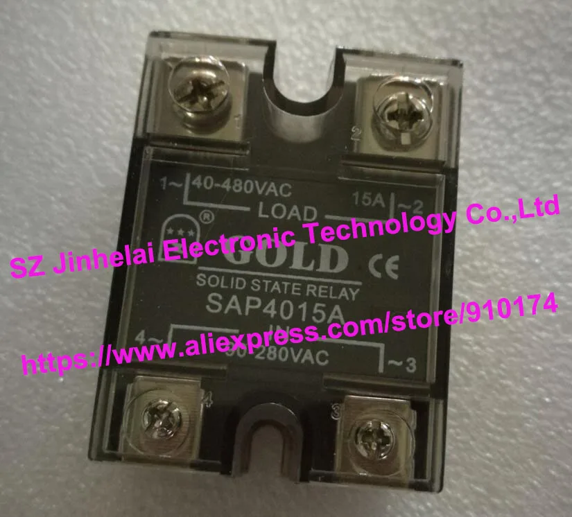 100% New and original SAP4015A GOLD Single phase AC Solid state relay 90-280VAC 40-480VAC 15A
100% New and original SAP4015A GOLD Single phase AC Solid state relay 90-280VAC 40-480VAC 15A