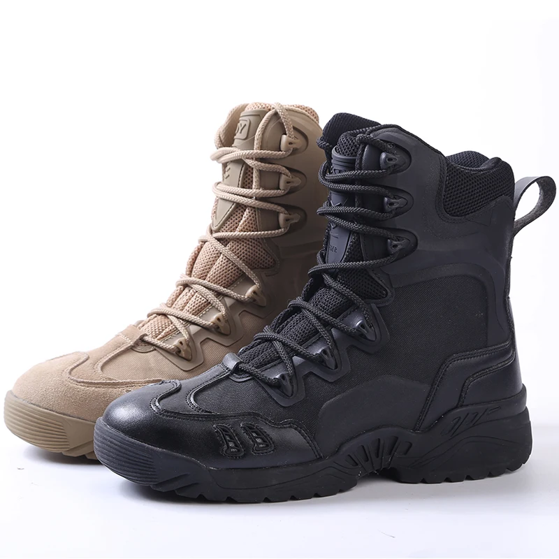 

ESDY Outdoor sport shoes climbing men's Combat Desert Military Tactical breathable high assault boots non-slip hiking Sneakers