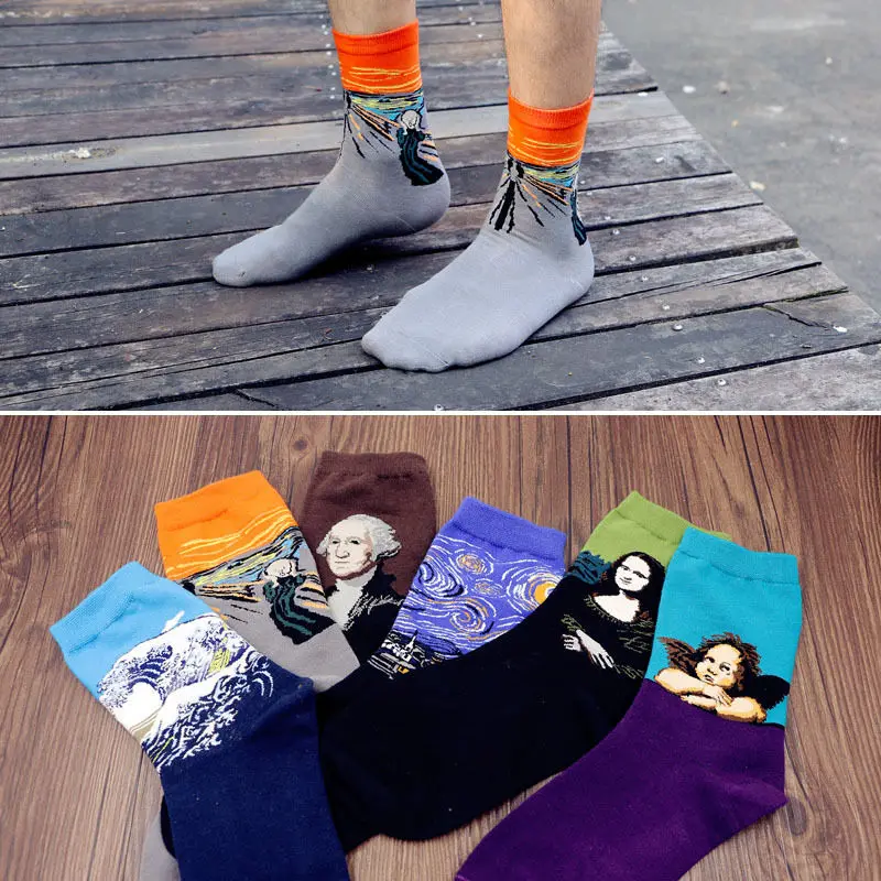 Hot Sale Novelty Funny Sock for Men Women Harajuku Fuzzy Socks Vintage Retro Famous Painting Art Socks
Hot Sale Novelty Funny Sock for Men Women Harajuku Fuzzy Socks Vintage Retro Famous Painting Art Socks